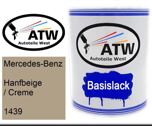 Mercedes-Benz, Hanfbeige / Creme, 1439: 1L Lackdose, von ATW Autoteile West.